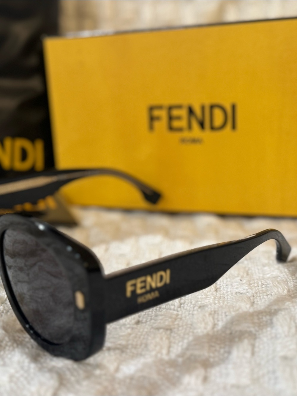 Fendi Black and Gold Logo Sunglasses